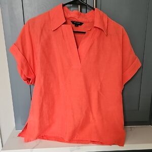 Banana Republic Factory Vibrant Salmon Colored Blouse